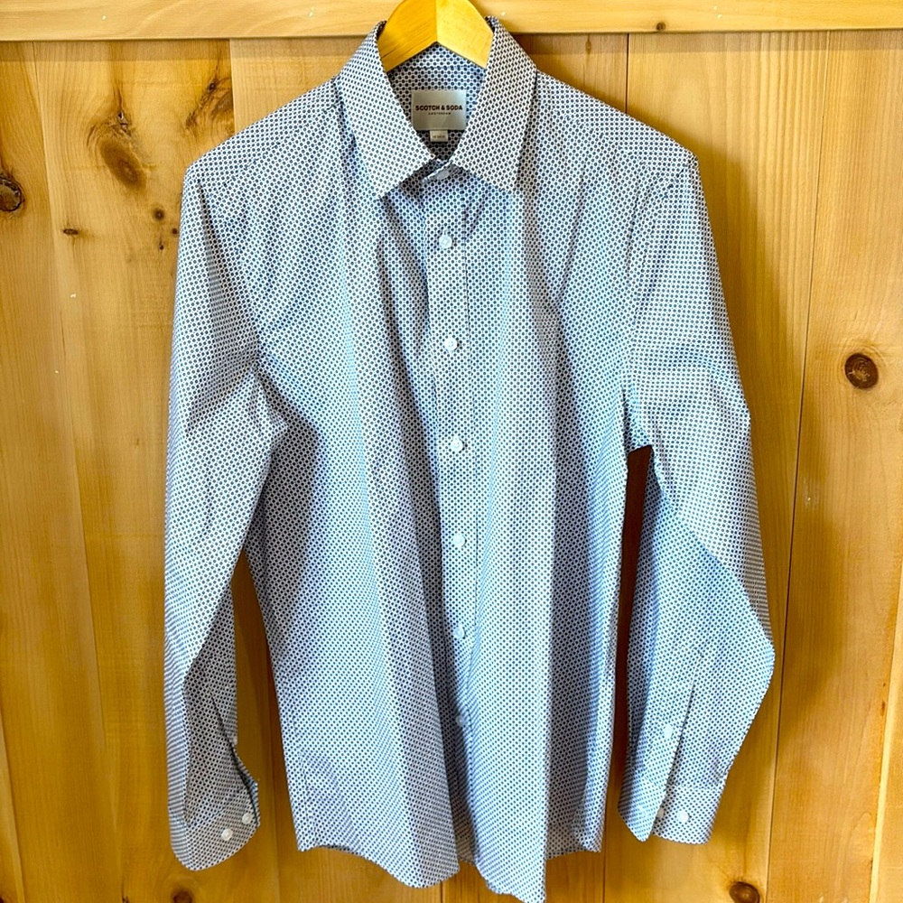 men scotch and soda dress shirt size L